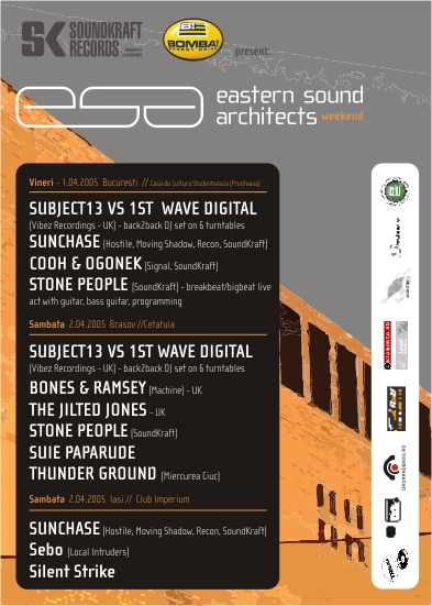 Electrokids flyer/graphic for Stone People Romania show (April 2005)